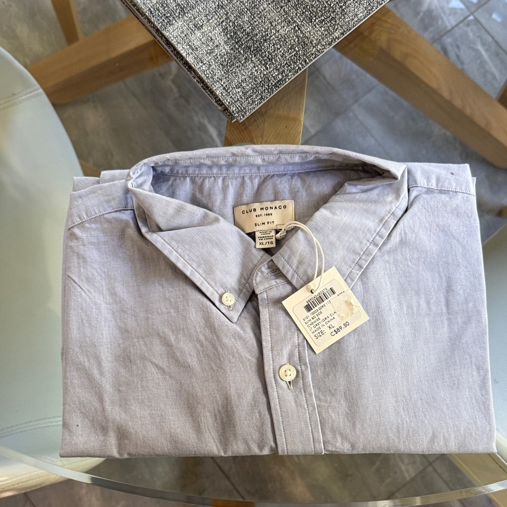 NWT Club Monaco Men's Light Blue Button Down Shirt